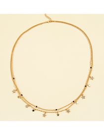 Fashion Golden Full Diamond Five-pointed Star Double-layer Chain Waist Chain
