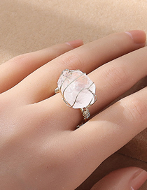 Fashion White Solid Copper Geometric Crystal Ring