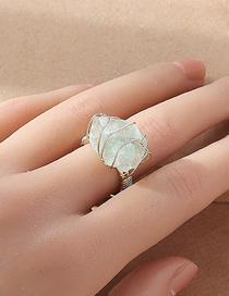 Fashion Green Solid Copper Geometric Crystal Ring