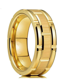 Fashion Gold Stainless Steel Fluted Ring