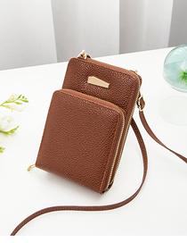 Fashion Brown Pu Large Capacity Messenger Bag