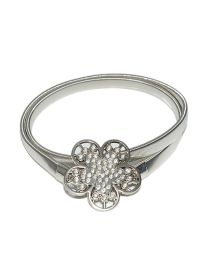 Fashion Silver Metal Diamond Flower Belt