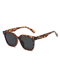 Fashion Tortoiseshell Frame Black And Gray Pc Rice Nail Large Frame Sunglasses