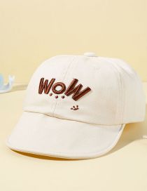 Fashion Wow Pattern Rice Color Acrylic Letter Embroidery Baseball Cap