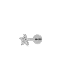 Fashion Single Platinum#17 Metal Diamond Flower Geometric Earrings