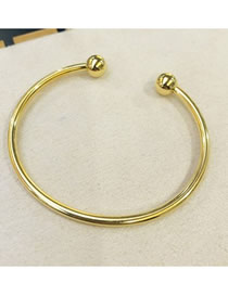 Fashion Gold Metal Geometric Opening Bracelet