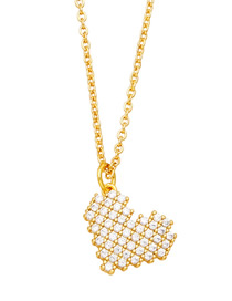 Fashion B Copper Inlaid Diamond Love Necklace
