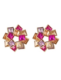 Fashion Color Alloy Diamond Square Stud Earrings Reviews