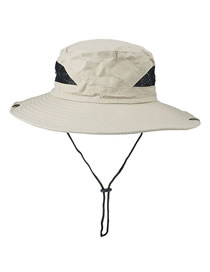 Fashion #1 Beige Polyester Drawstring Bucket Hat