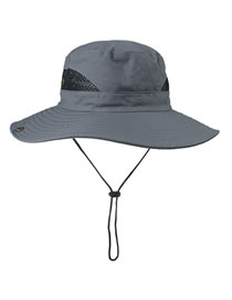 Fashion #3 Dark Gray Polyester Drawstring Bucket Hat