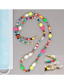 Fashion Color 6# Contrasting Rice Pearl Necklace Glasses Chain