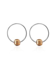 Fashion Platinum Plated Copper Geometric Sugar Cube Crystal Circle Stud Earrings