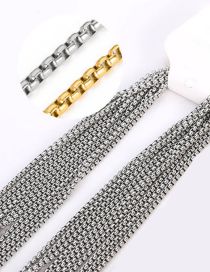 Fashion 50 (2mm 40+5cm) Platinum (10 Pieces/pack) Stainless Steel Geometric Diy Chain