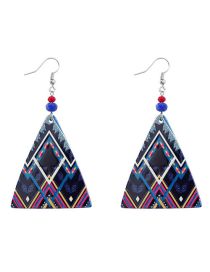 Fashion Color Acetate-print Triangle Earrings