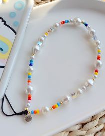 Fashion Color Colorful Rice Bead Pearl Beaded Phone Chain