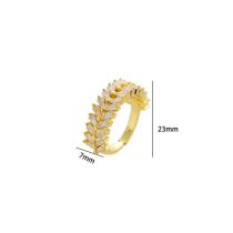 Fashion Golden White Titanium Steel Diamond Geometric Wheat Ear Ring