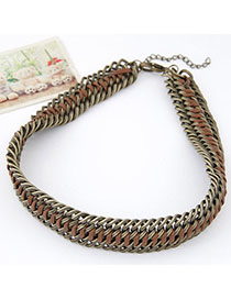 Headrest Brown Metal Weave Simple Design Alloy Chains