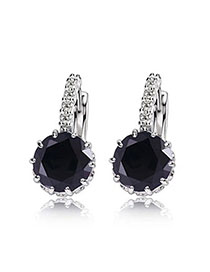 Butterfly Black Diamond Decorated Simple Design Alloy Crystal Earrings